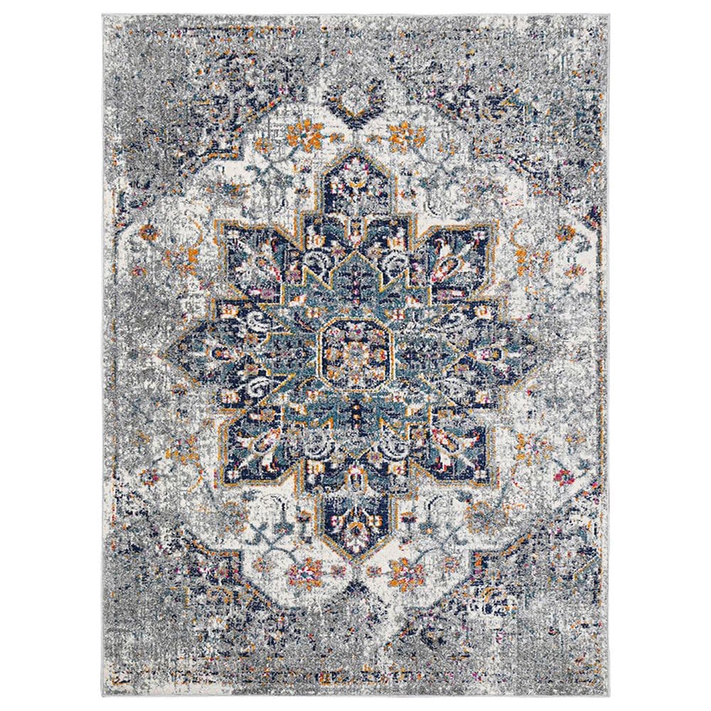 Amer Rugs Montana 7&#39;6&quot; Round Gray and Blue Area Rug, , large