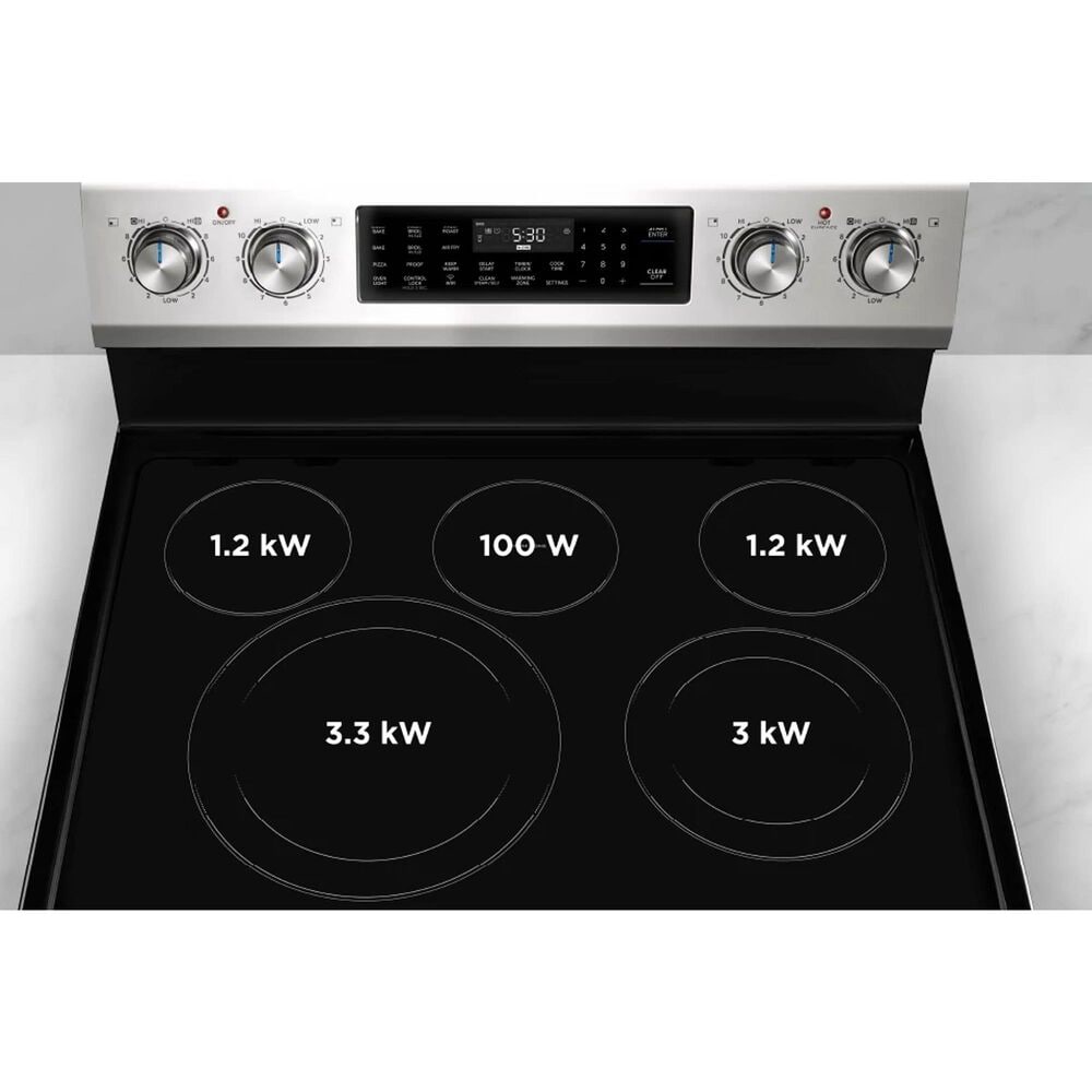 Midea 30" Freestanding Electric Range with 5 Burners and Air Fry in Stainless Steel, , large