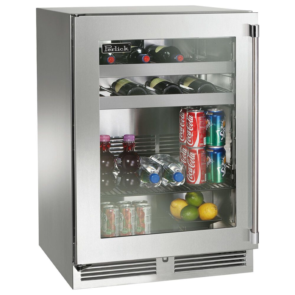 Perlick Signature 5.2 Cu. Ft. Outdoors Beverage Center with Left Hinge Glass Door in Stainless Steel, , large