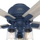 Hunter Hartland Low Profile 44" Ceiling Fan with LED Lights in Indigo Blue, , large