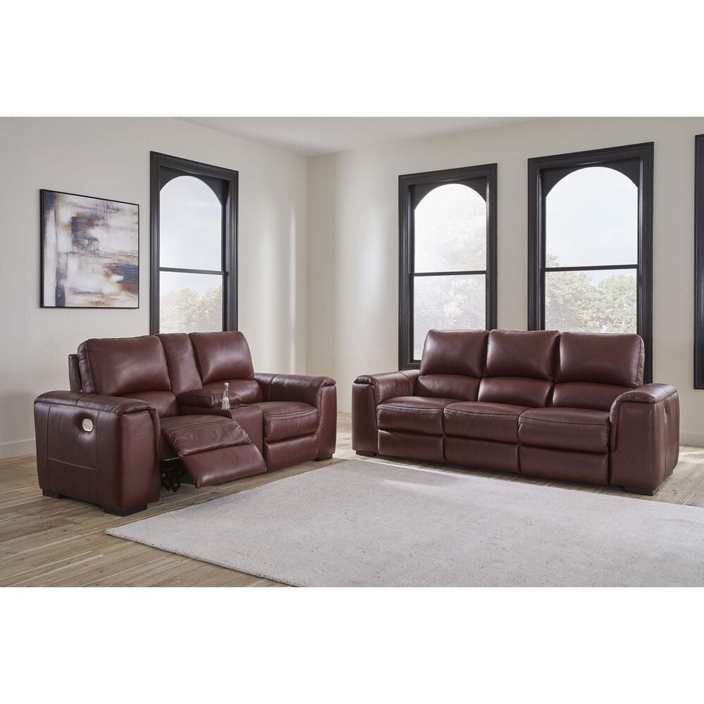 Ashley Alessandro Power Reclining Loveseat with Console in Garnet, , large