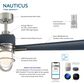 Minka-Aire Nauticus 65" Smart Indoor/Outdoor Ceiling Fan with Distressed Koa Blades in Brushed Nickel Wet, , large