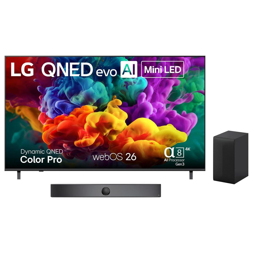 LG 75" Class 84B Series QNED evo AI Mini LED 4K - Smart TV with 3.1.1 Channel Soundbar System in Black, , large