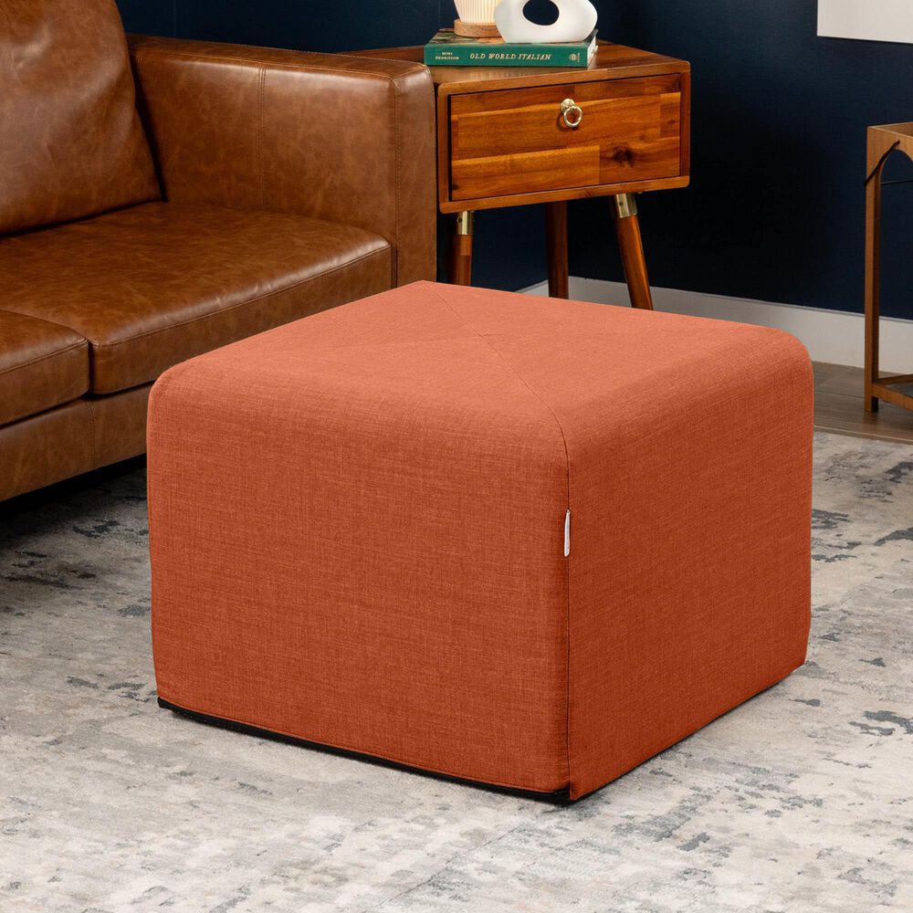 Jaxx Monroe Medium Ottoman in Canyon Orange, , large