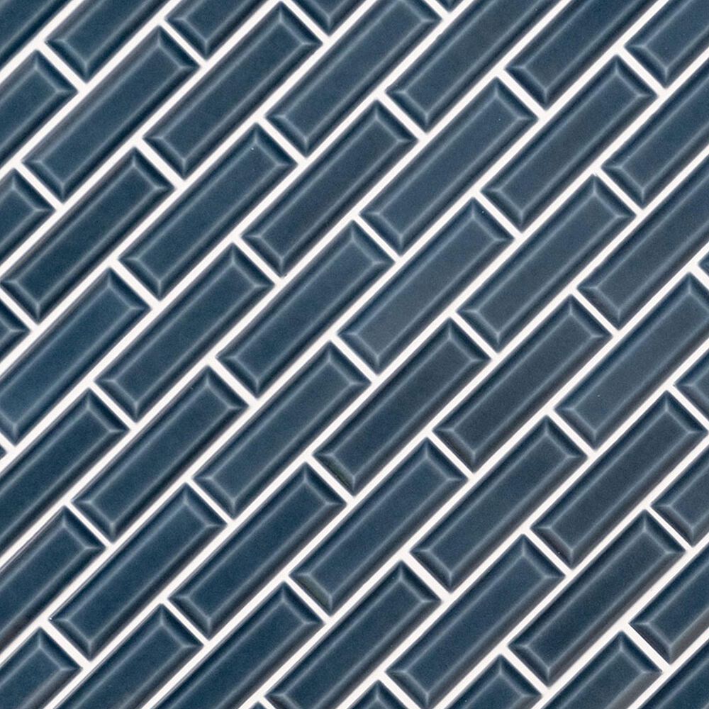 MS International Highland Park Bay Blue 2&quot; x 6&quot; Beveled Ceramic Tile, , large