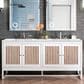 James Martin Vanities Athens 72" Double Bathroom Vanity in Glossy White with 3 cm Ethereal Noctis Quartz Top and Rectangular Sinks, , large