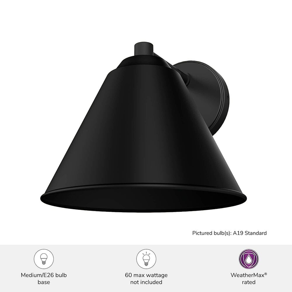 Hunter Aeronaut 1-Light Outdoor Small Wall Light in Matte Black, , large