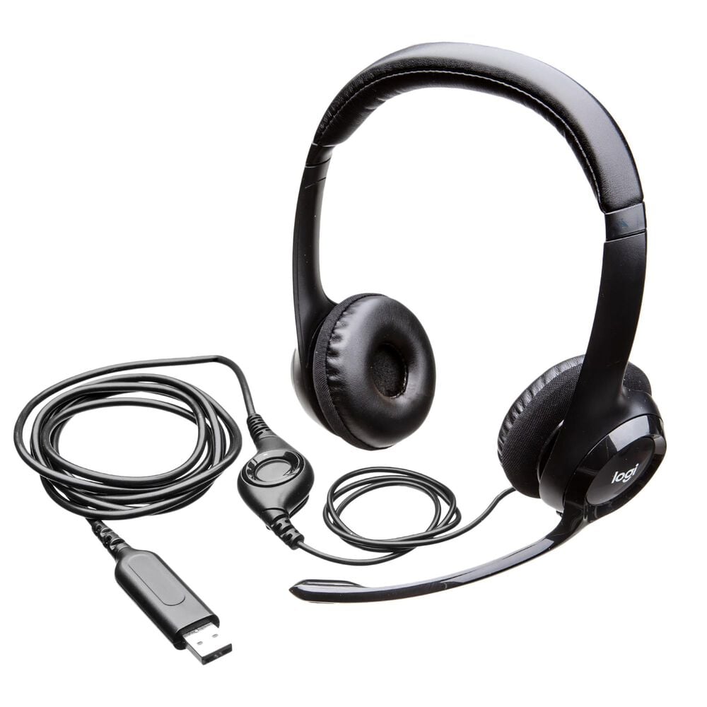 Logitech H390 USB Computer Headset with Noise Cancelling Mic in Black, , large