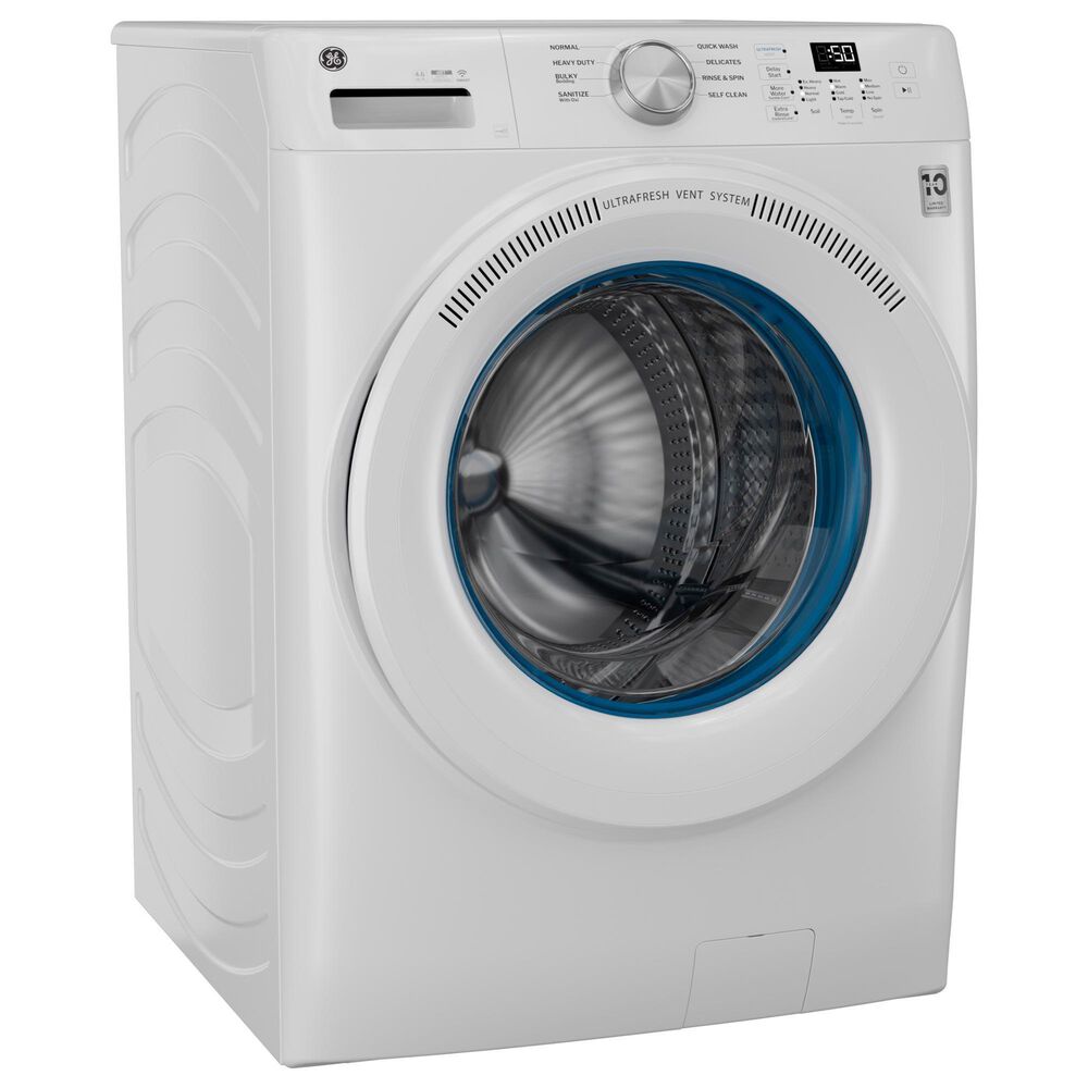 GE Appliances 4.6 Cu. Ft. Smart Front Load Washer with UltraFresh Vent System in White, , large
