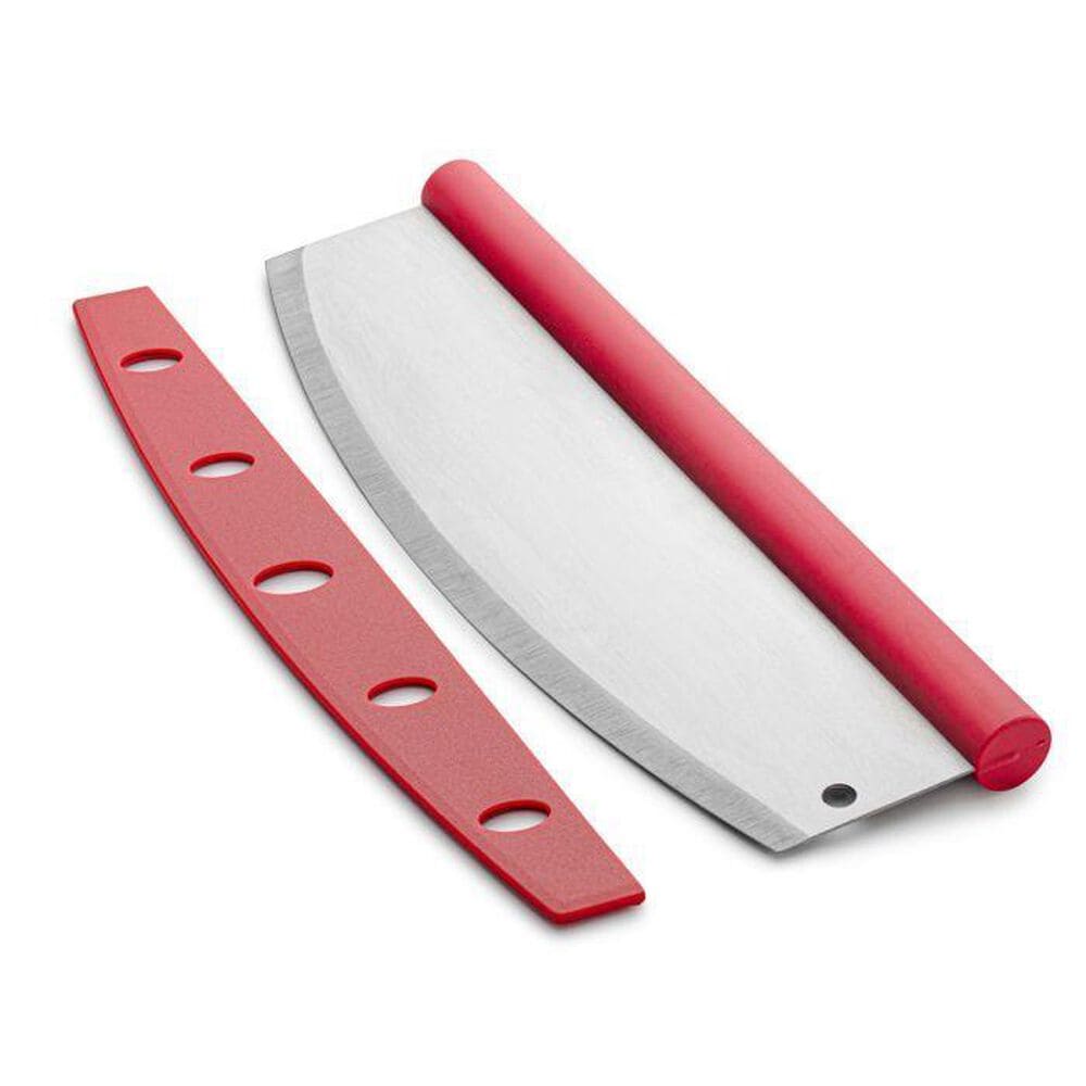 Fante"s Rocking Pizza Cutter with Blade Guard in Stainless Steel and Red, , large