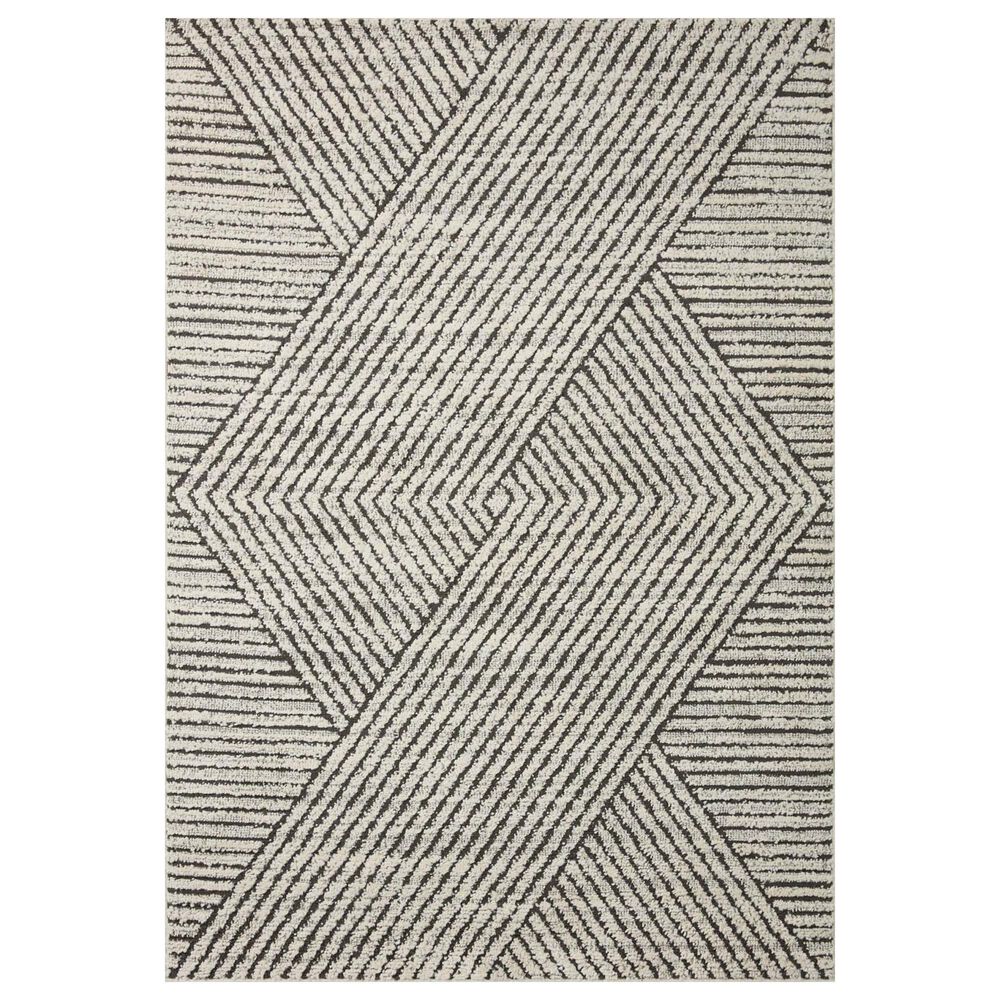 Loloi II Fabian FAB-06 2"7" x 7"6" Charcoal and Ivory Runner, , large