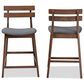 Baxton Studio Larine Counter Stool with Dark Grey Cushion in Walnut (Set of 2), , large