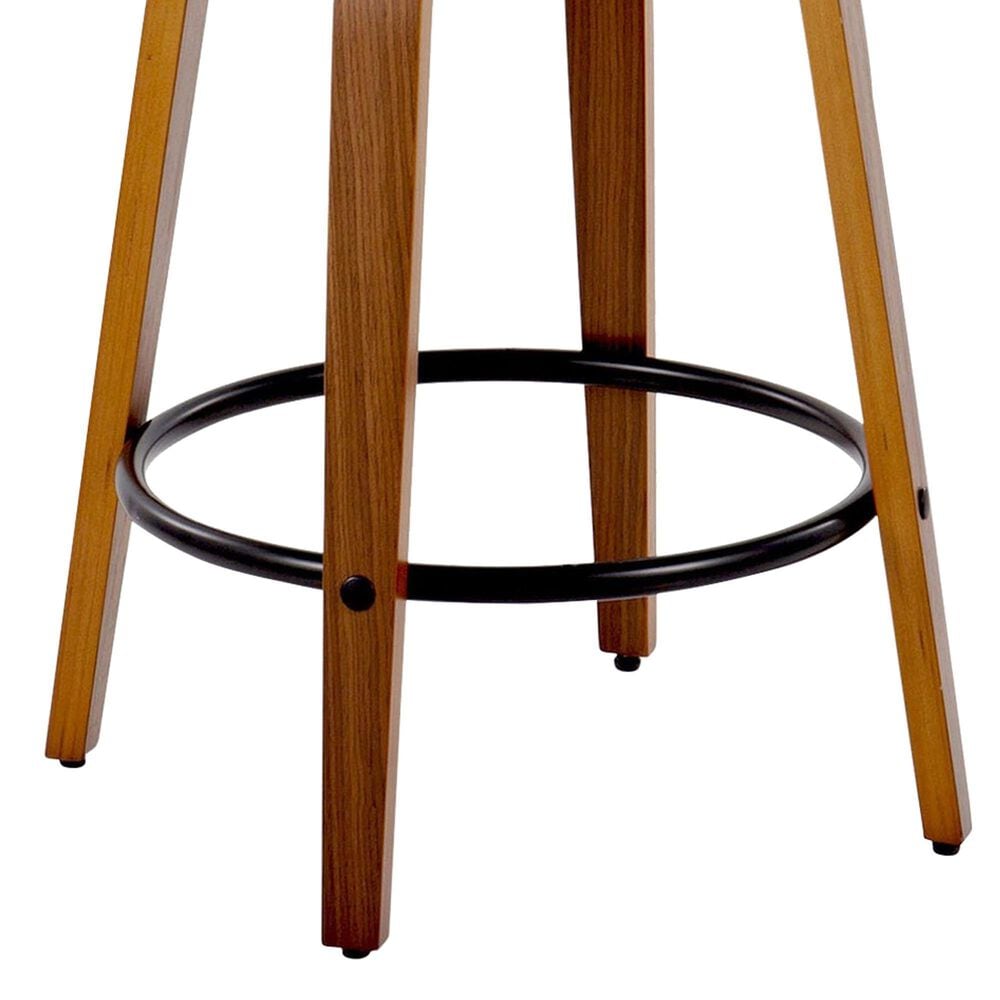 LumiSource Matisse 26" Swivel Counter Stool with Cream Fabric Upholstery in Walnut and Black (Set of 2), , large