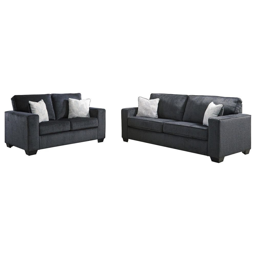 Ashley Altari Stationary Sofa and Loveseat Set in Slate, , large