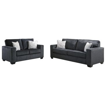 Ashley Altari Stationary Sofa and Loveseat Set in Slate, , large