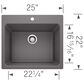 Blanco Liven 25" Dual Mount Laundry Sink in Cinder, , large