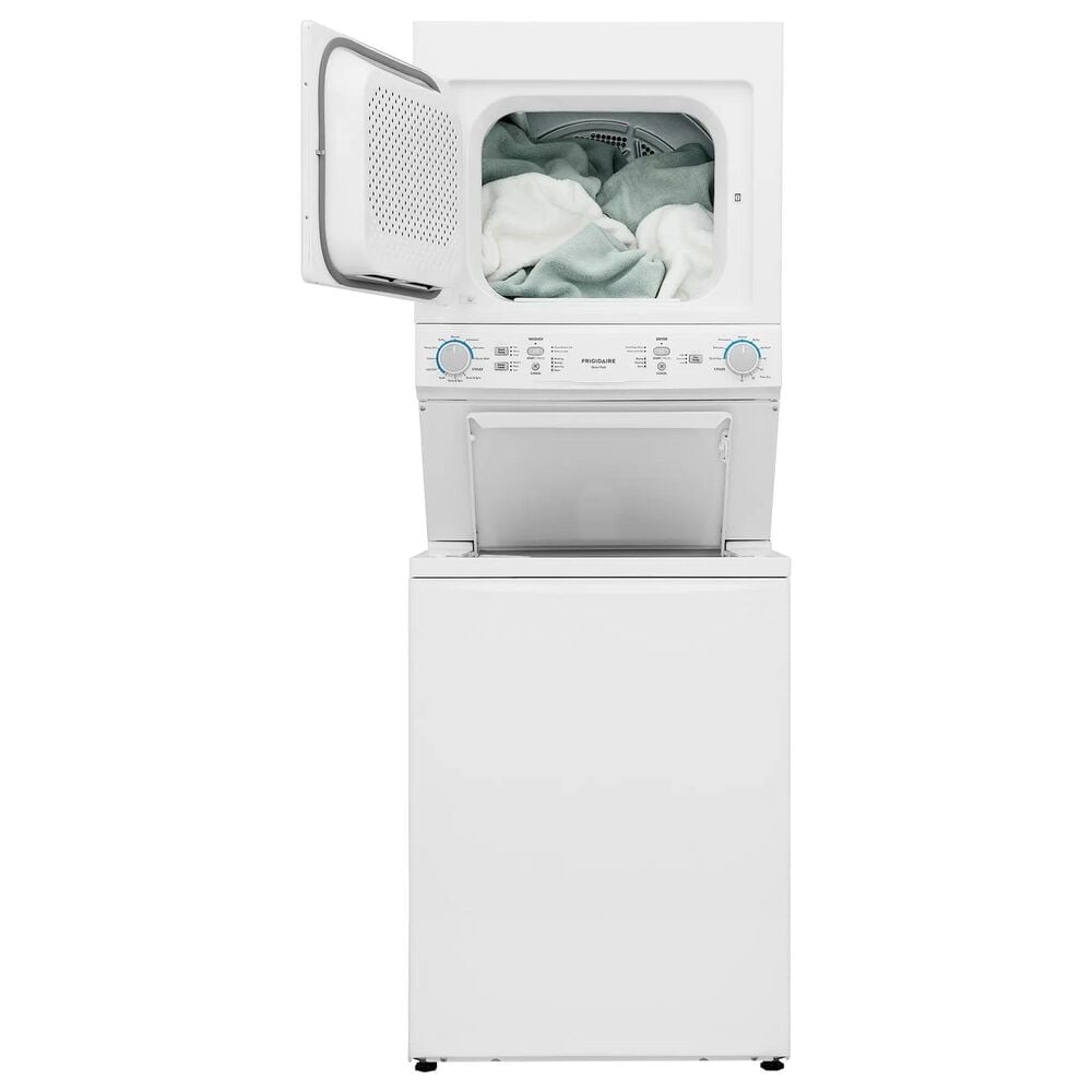 Frigidaire 3.9 Cu Ft Washer and 5.5 Cu Ft Dryer Electric Stacked Laundry in White, , large