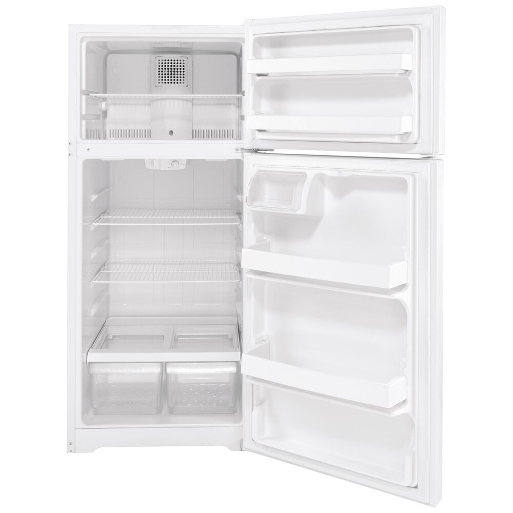 GE Appliances 16.6 Cu Ft. Top Freezer Refrigerator in White, , large