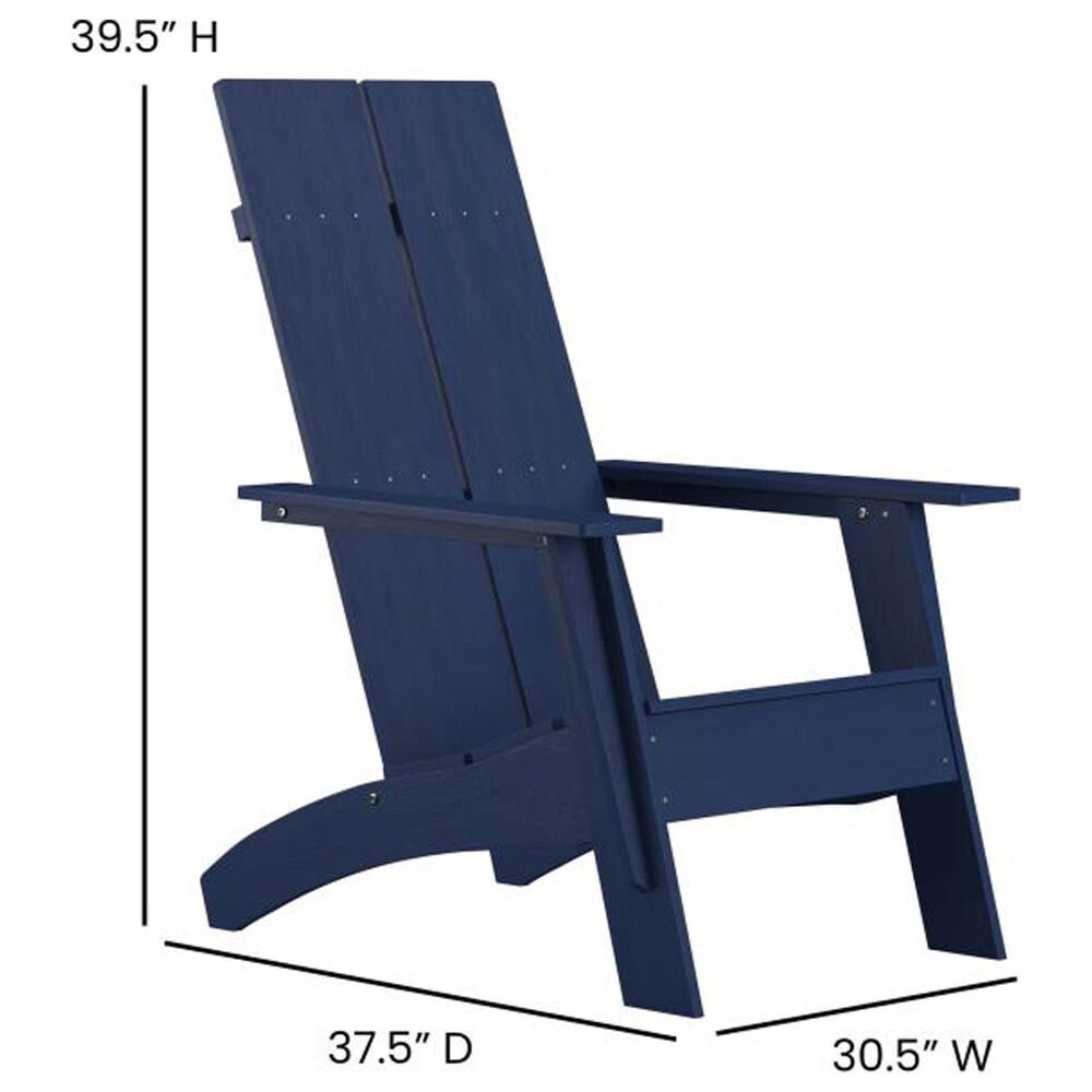 Flash Furniture Sawyer Adirondack Chair in Navy Blue, , large