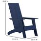 Flash Furniture Sawyer Adirondack Chair in Navy Blue, , large