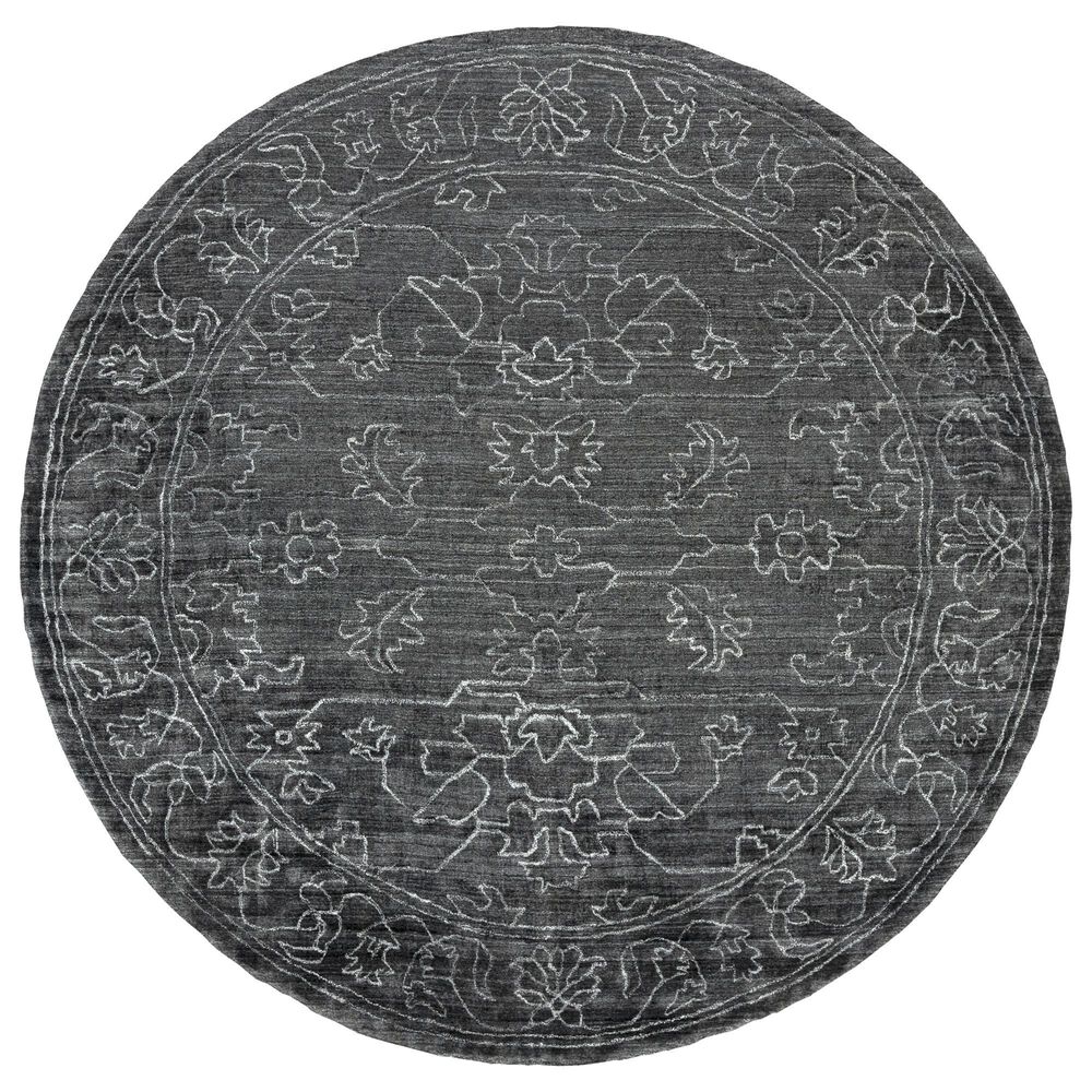 Surya Hightower 8" Round Charcoal and Light Gray Area Rug, , large