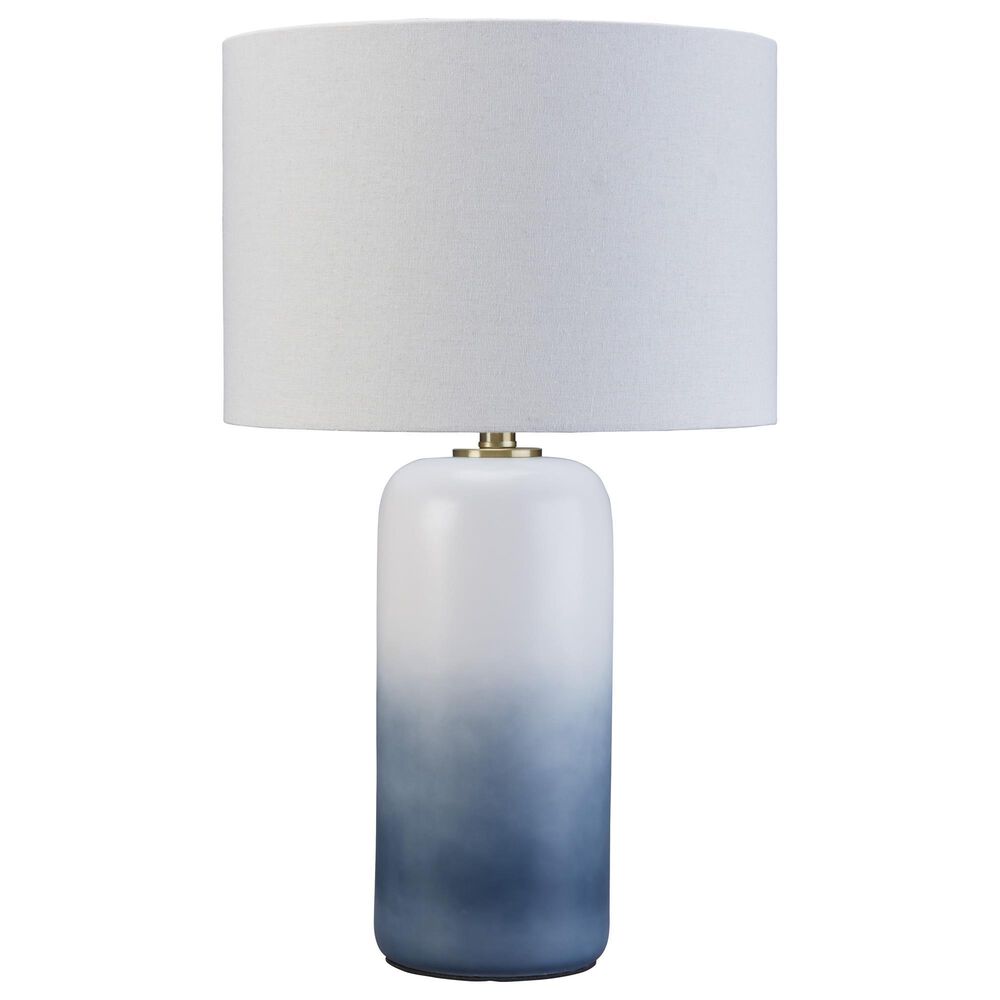 Ashley Lemrich Table Lamp in White and Teal, , large