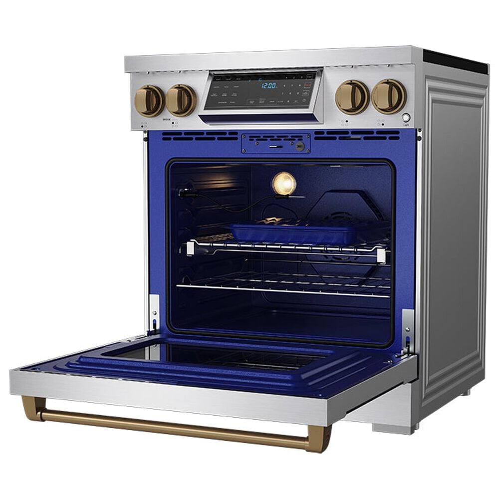 Thor Kitchen Gordon Ramsay 4.8 Cu. Ft. Professional Induction Range with Bronze Handle Kit in Stainless Steel, , large