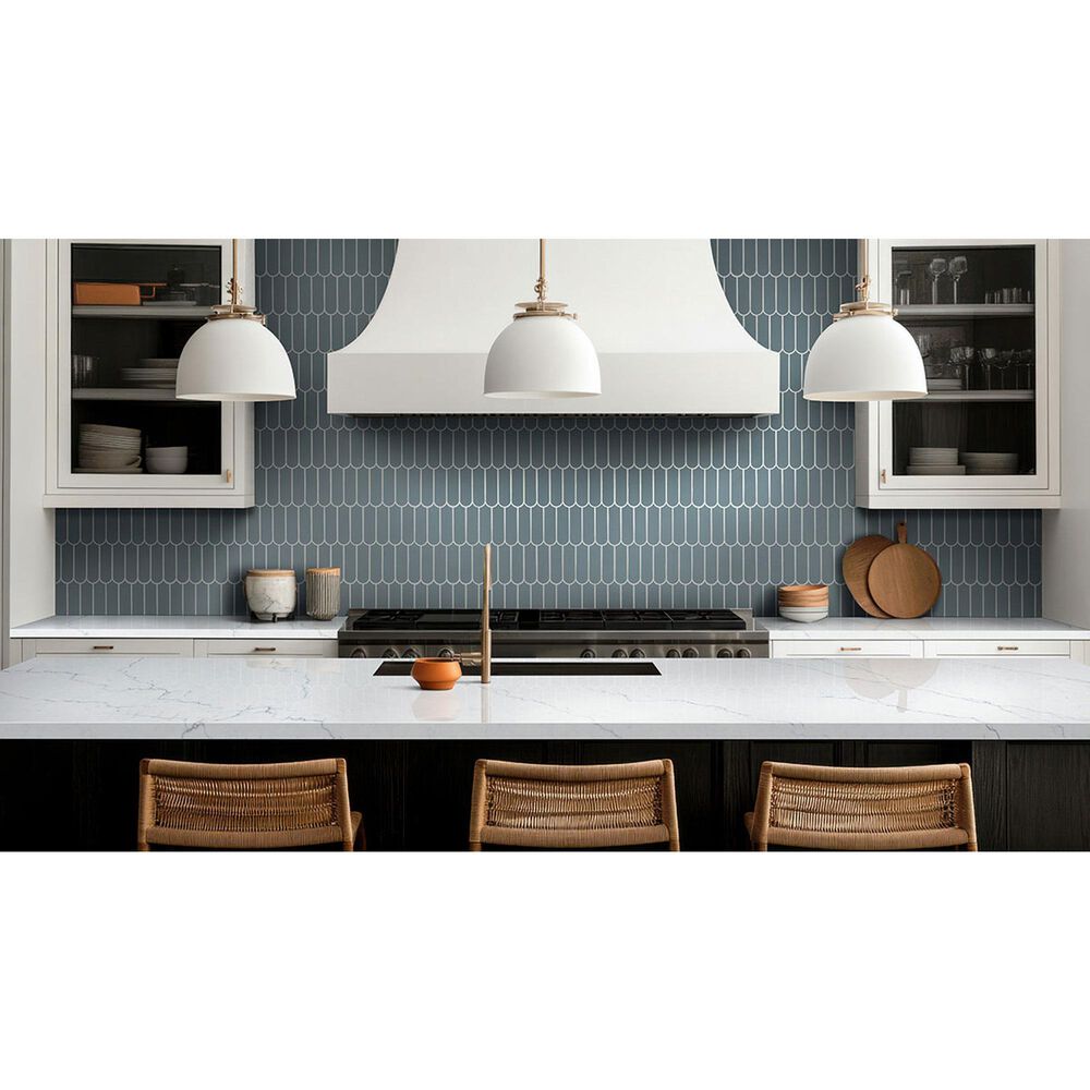 MS International Cielo Azul Scallop 12" x 12" Porcelain Mosaic Sheet, , large