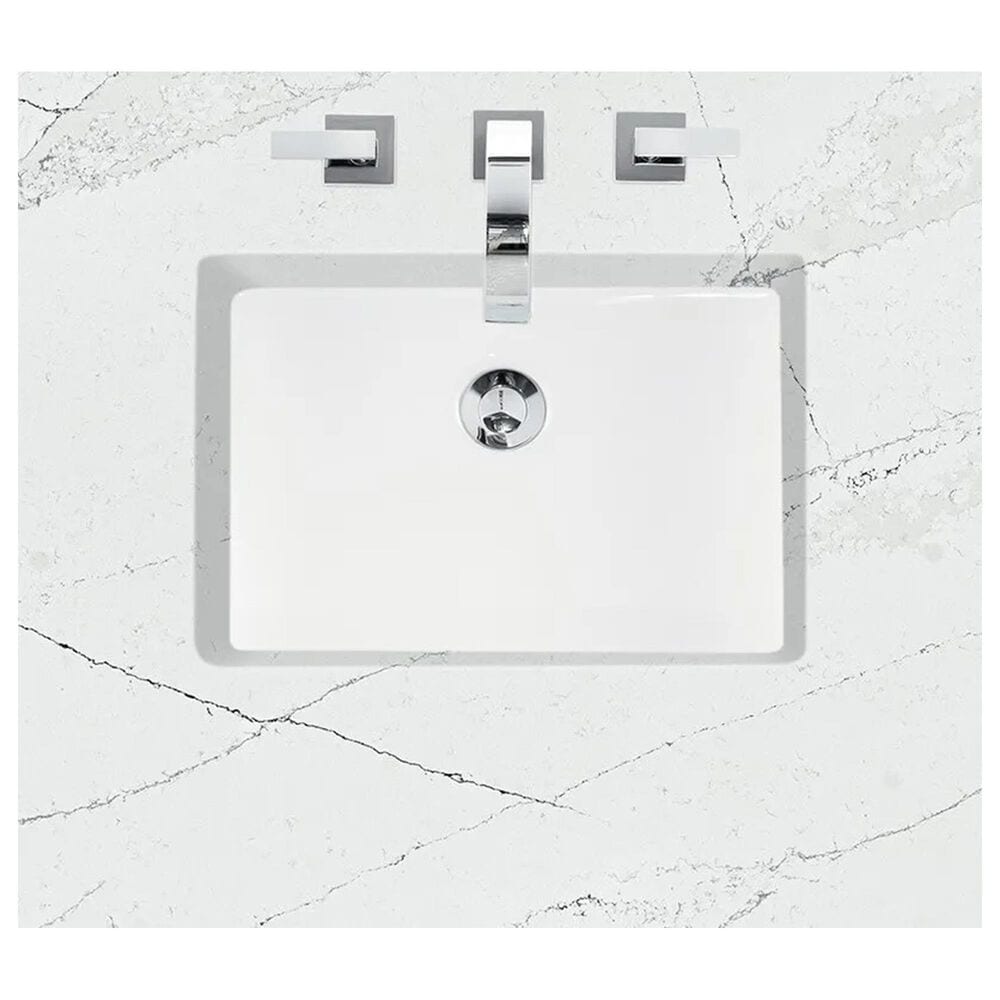 James Martin Vanities Amberly 48&quot; Single Bathroom Vanity in Walnut with 3 cm Ethereal Noctis Quartz Top and Rectangular Sink, , large