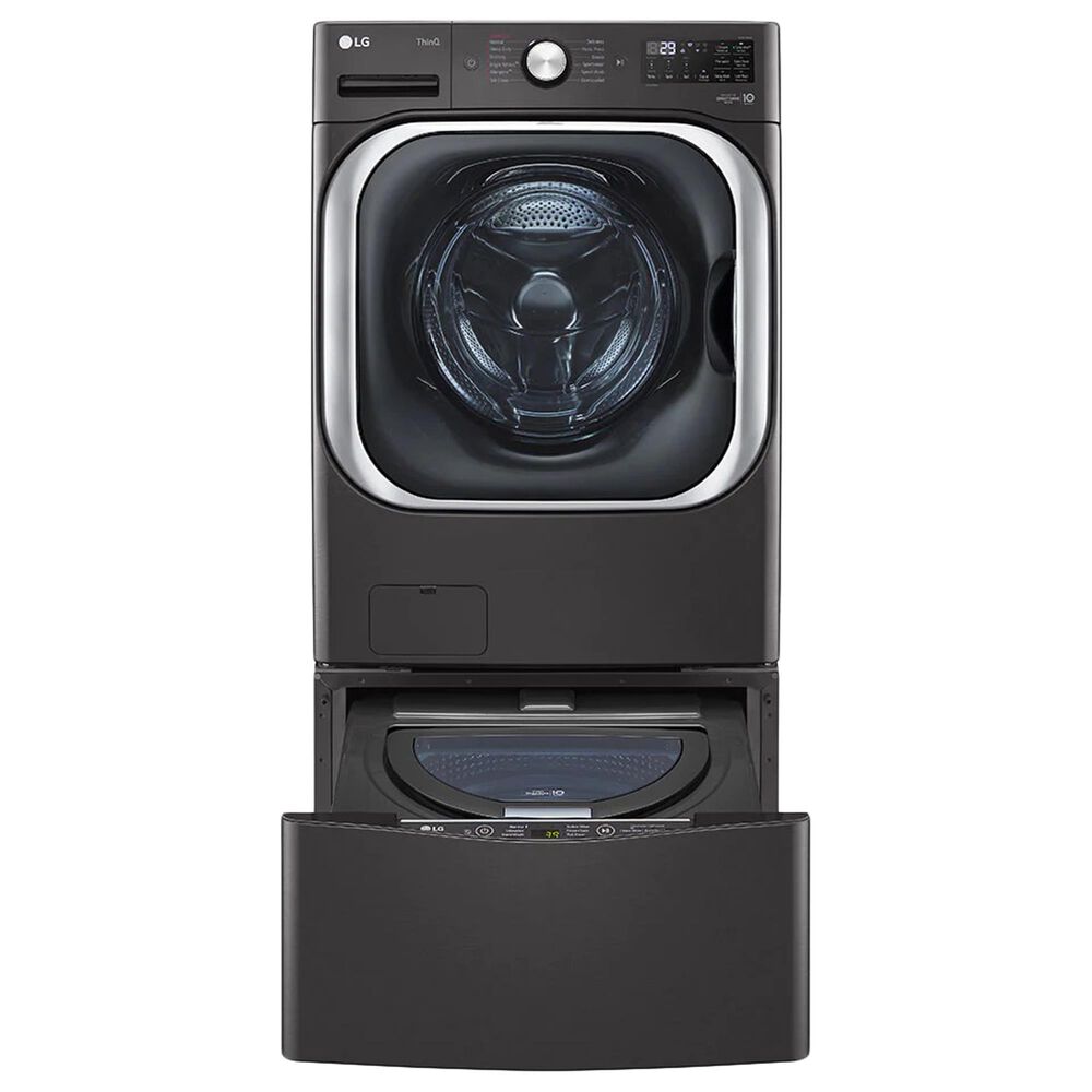 LG 5.2 Cu. Ft. Smart Front Load Washer and 9 Cu. Ft. Smart Front Load Gas Dryer in Black Steel, , large