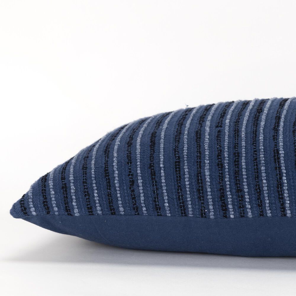 Rizzy Home 14&quot; x 26&quot; Down Filled Lumbar Pillow in Blue, , large