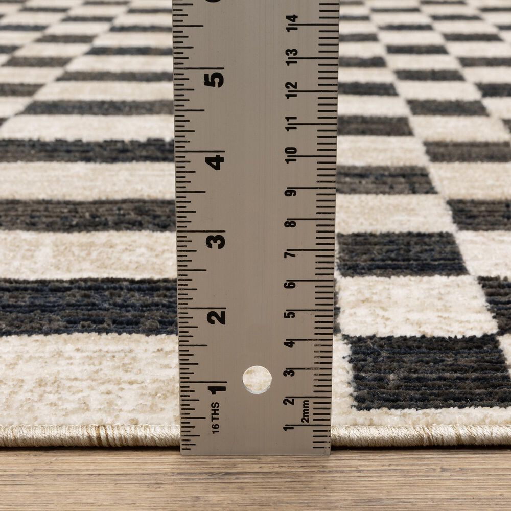 ROW by Oriental Weavers Hunter HNT10 Beige and Black 5'3" x 7'6" Area Rug, , large