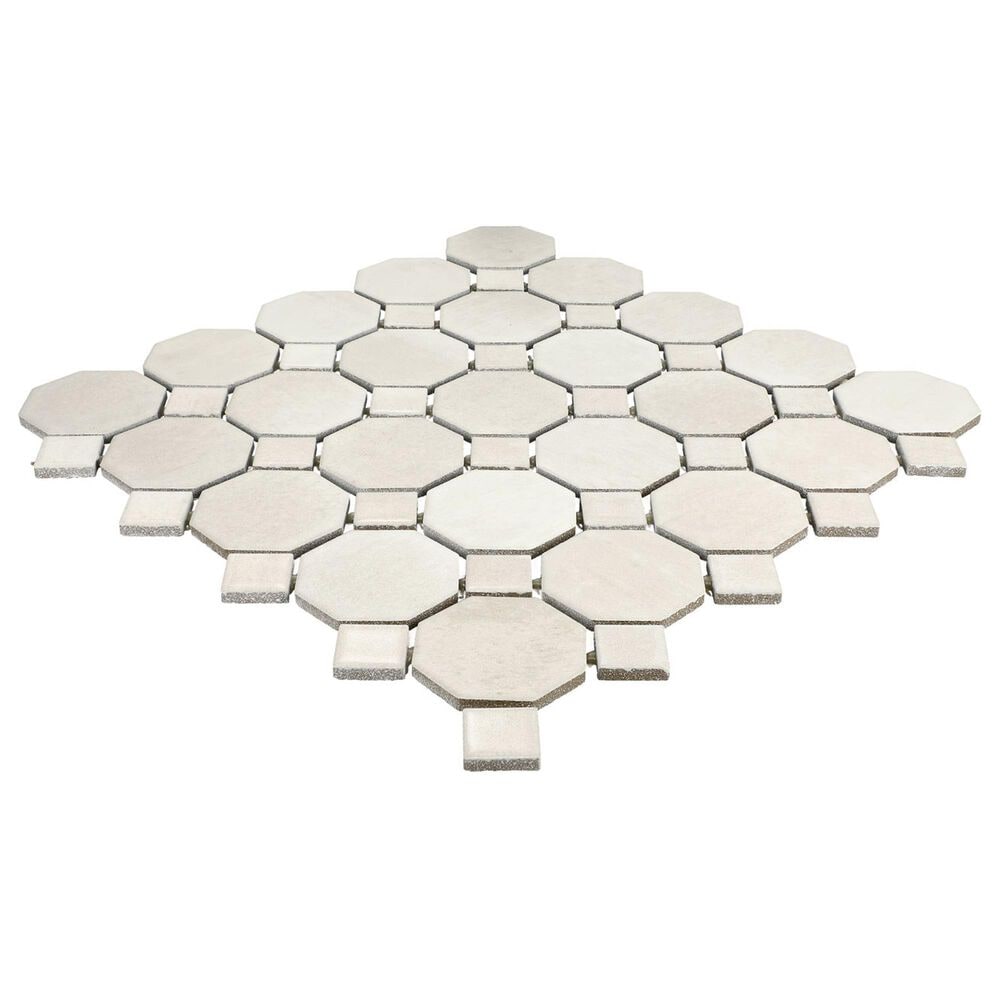 Dal-Tile Relicca Deckle 12" x 12" Octagon Dot Ceramic Mosaic Sheet, , large