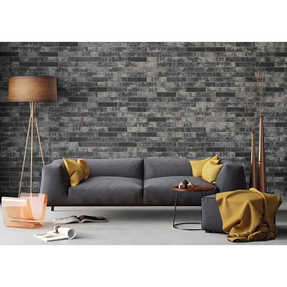 MS International Brickstone Charcoal 2&quot; x 10&quot; Porcelain Tile, , large
