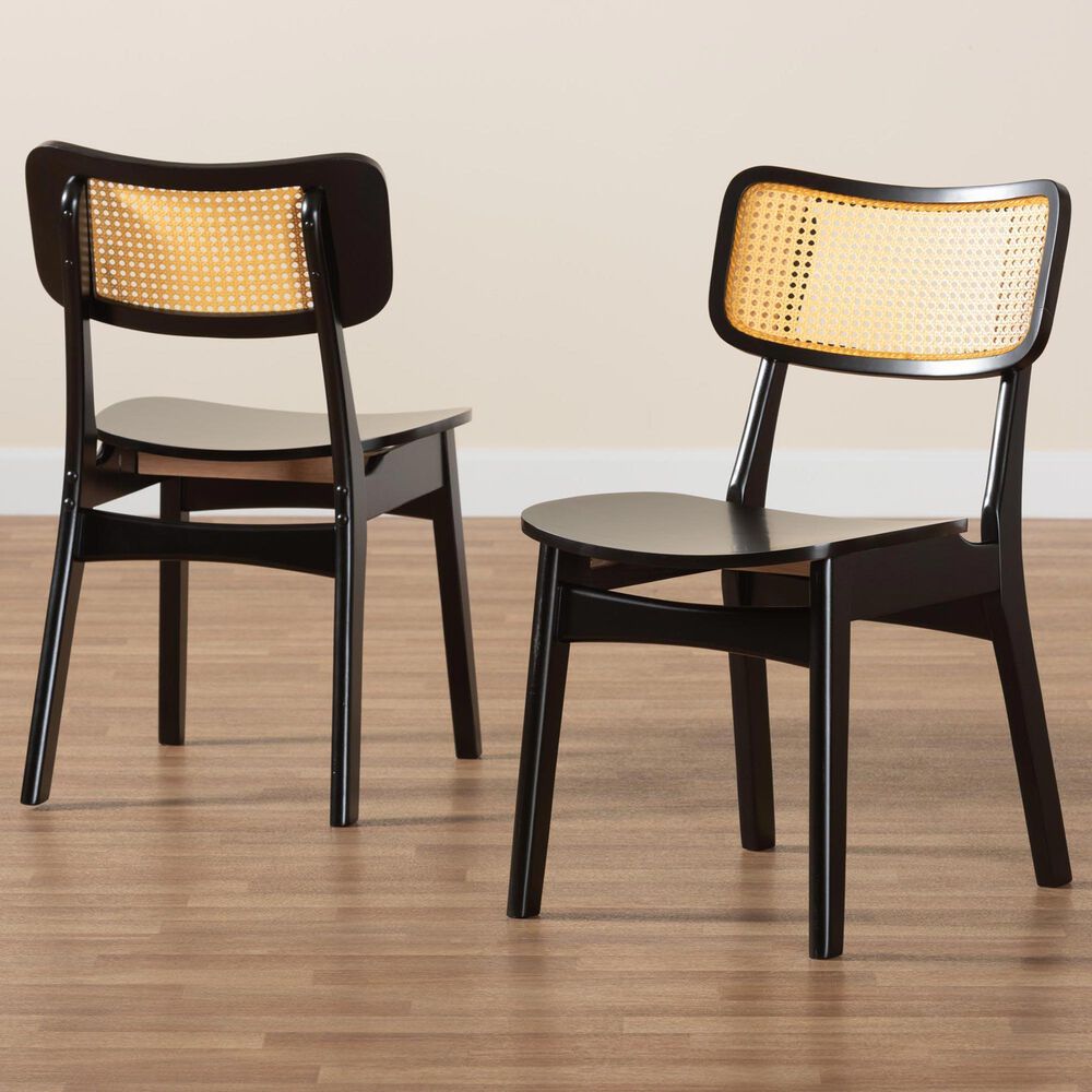 Baxton Studio Tafari Side Chair in Dark Brown and Light Brown (Set of 2), , large