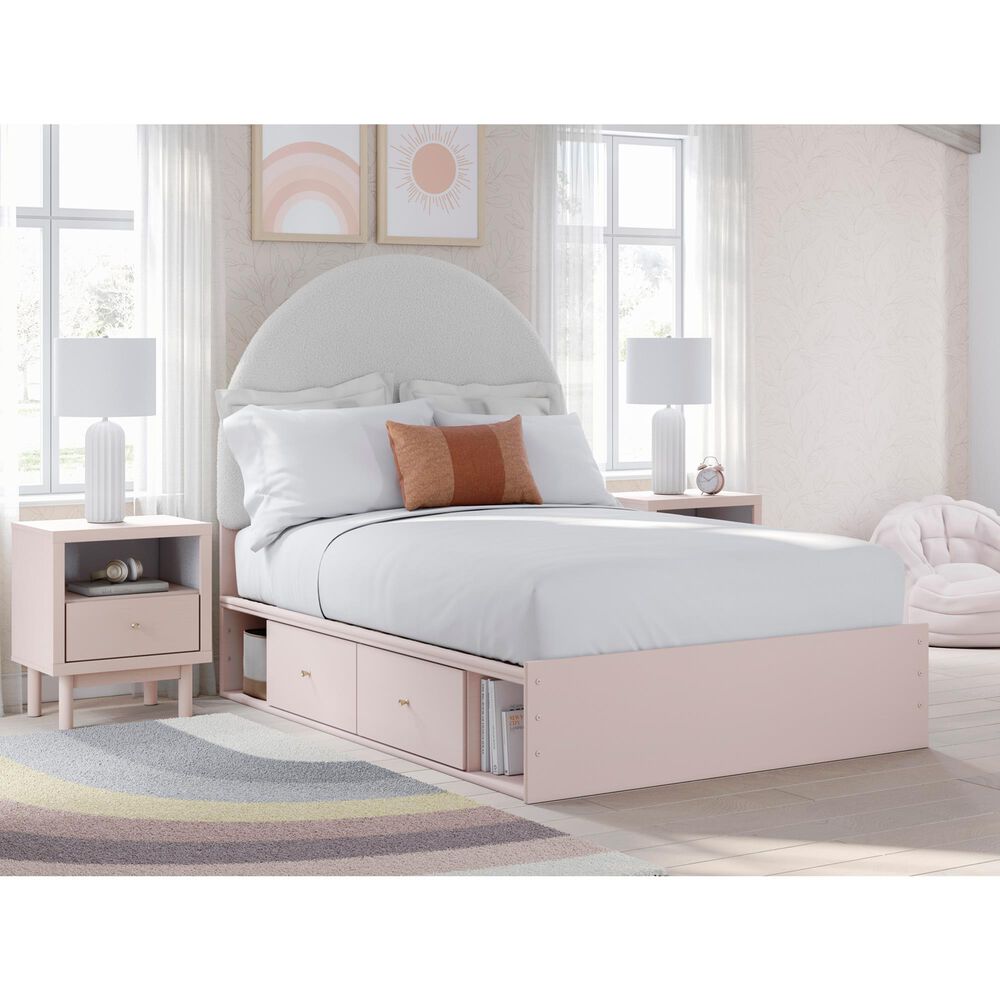 Ashley Wistenpine Full Upholstered Panel Bed with 2 Storage Units, , large