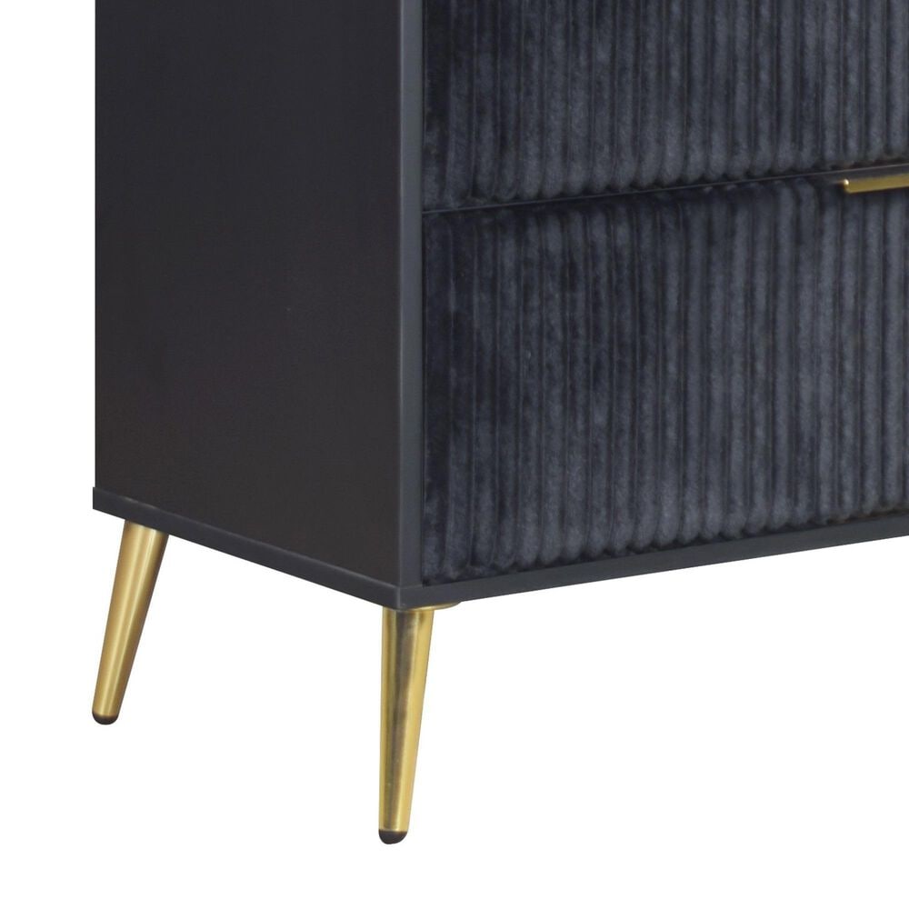 New Heritage Design Kailani 6-Drawer Dresser and Mirror in Black and Gold, , large