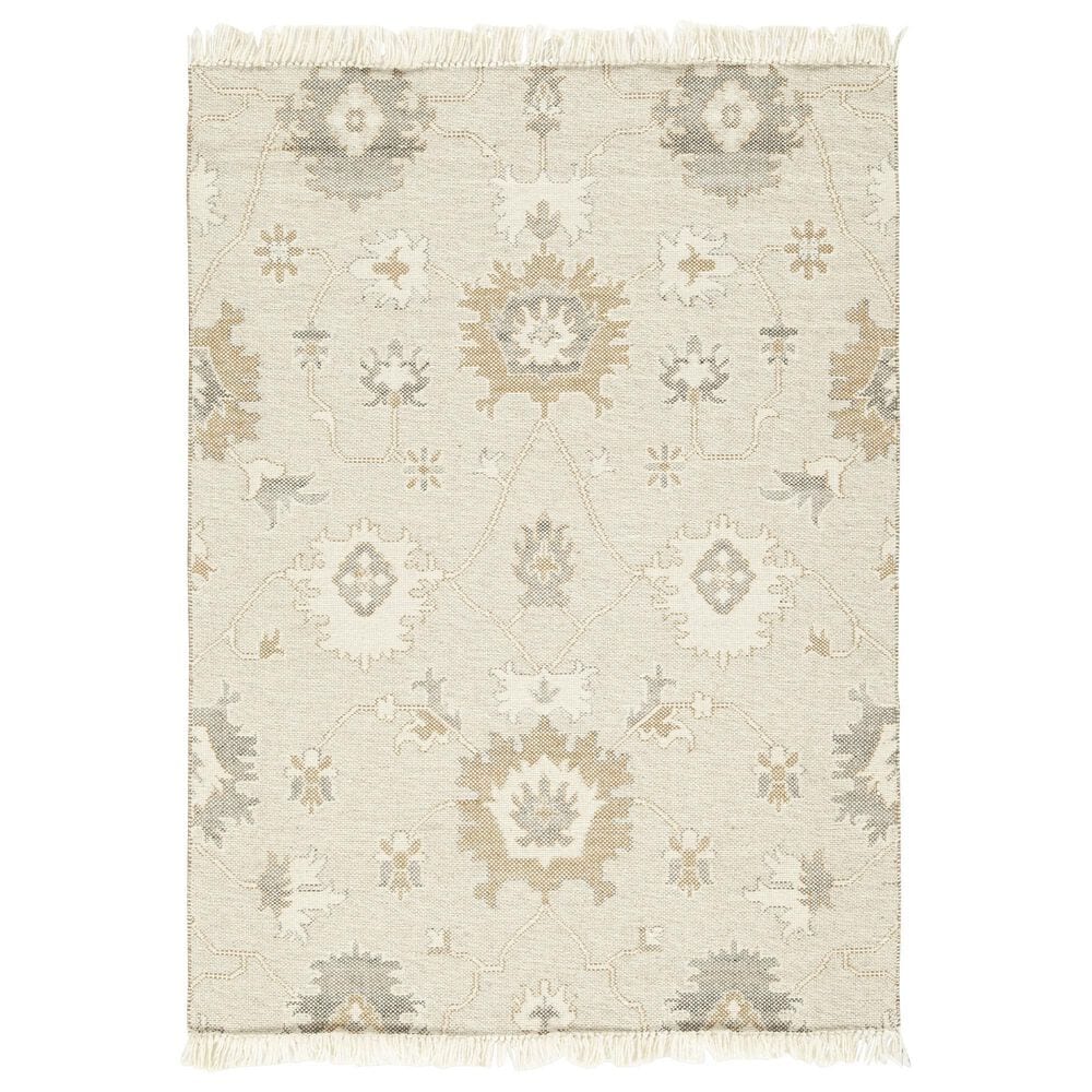 Ashley Calkin 5" x 7" Linen, Gray and Caramel Area Rug, , large