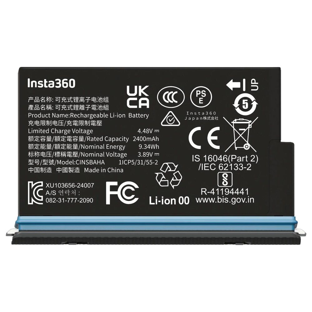 Insta360 X5 Rechargeable 2400mAh Battery in Black, , large