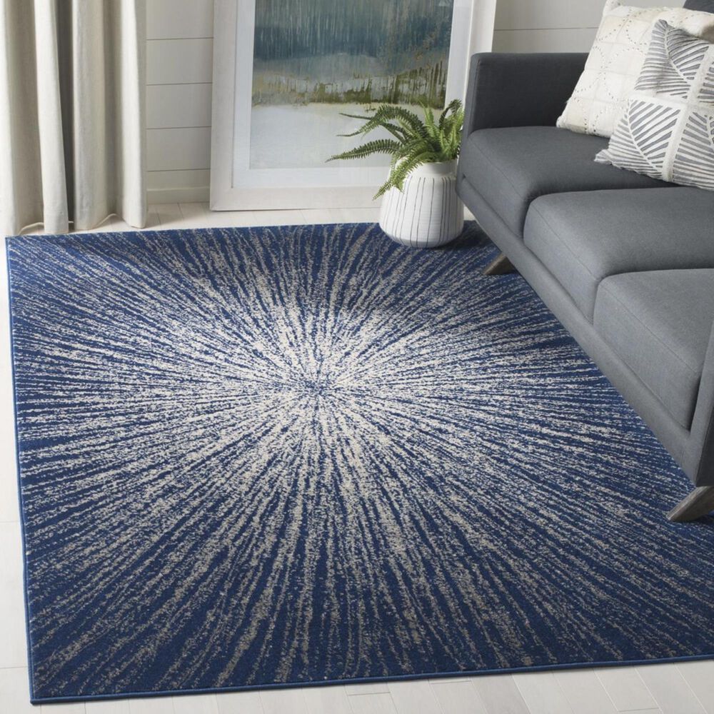 Safavieh Evoke EVK228N 2&#39;2&quot; x 4&#39; Navy and Ivory Runner, , large
