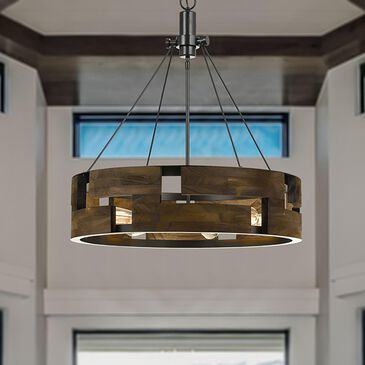 Cal Lighting Bradford Smoky Wood Chandelier, , large