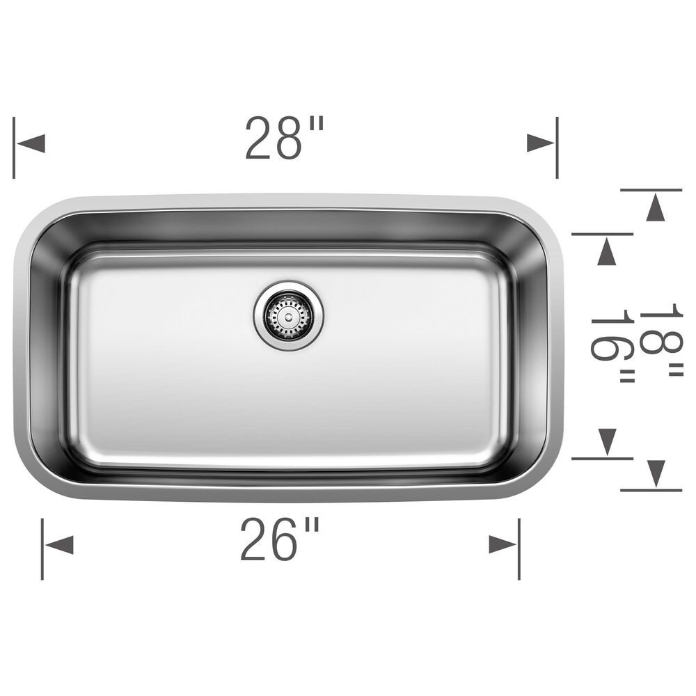 Blanco Stellar 28&quot; Super Single Bowl Kitchen Sink in Refined Brushed, , large