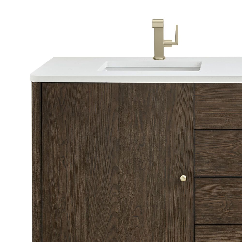 James Martin Vanities Gracyn 72" Double Bathroom Vanity in Sable with 3 cm White Zeus Quartz Top and Rectangular Sinks, , large