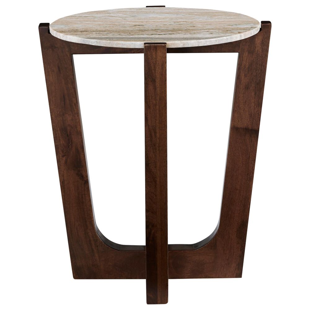 Ashley Tanidore Round End Table in Warm Brown, , large