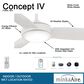 Minka-Aire Concept IV 54" Ceiling Fan with LED Light in White, , large
