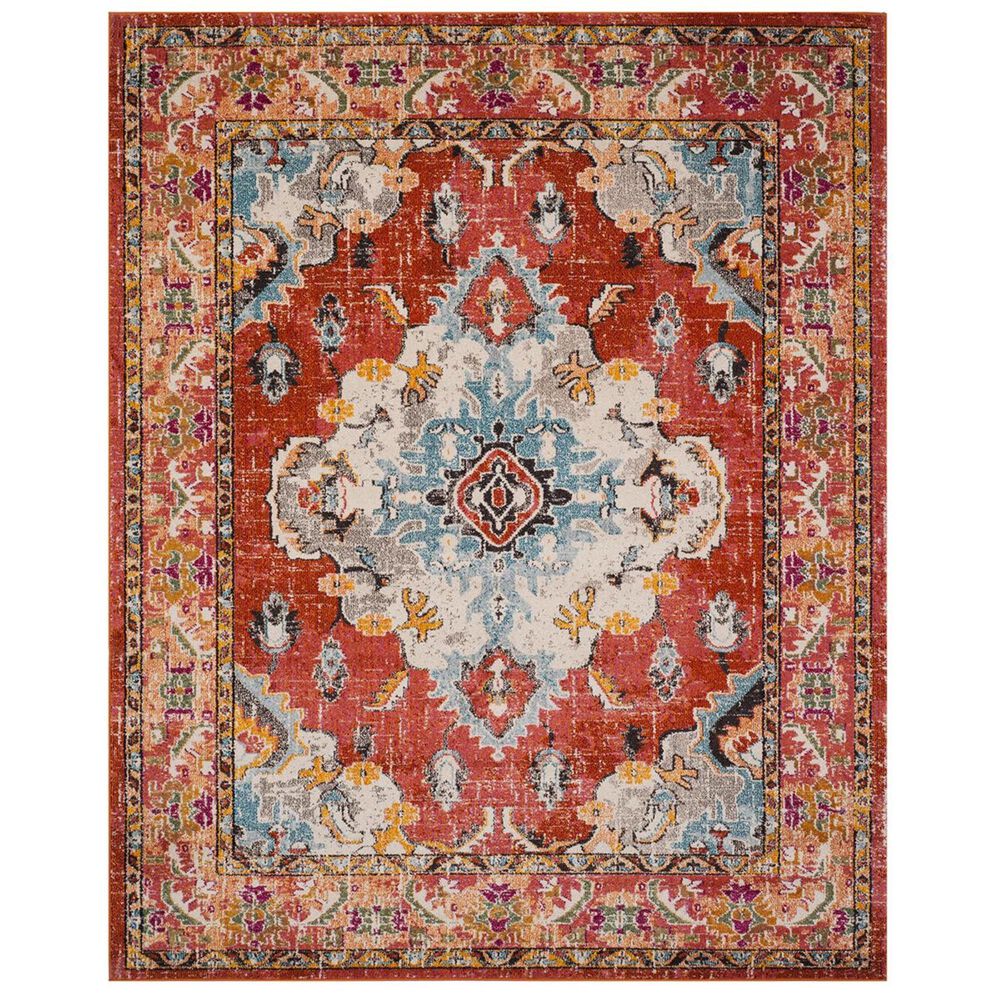 Safavieh Monaco MNC243H-1115 11" x 15" Orange/Light Blue Area Rug, , large