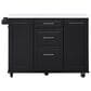 HOMLUX 51" Kitchen Island with Tilt Trash Can Cabinet in Black, , large