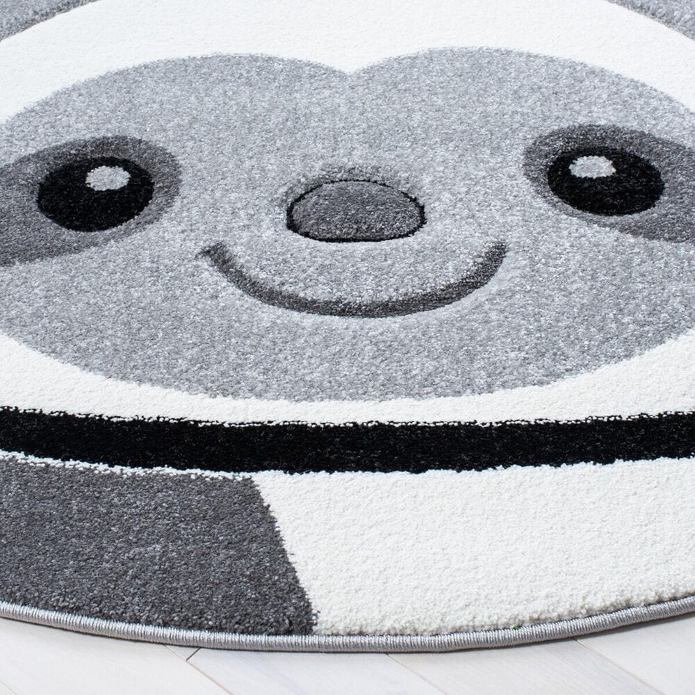 Safavieh Carousel CRK140 3&#39; Round Grey and Ivory Kids  Area Rug, , large