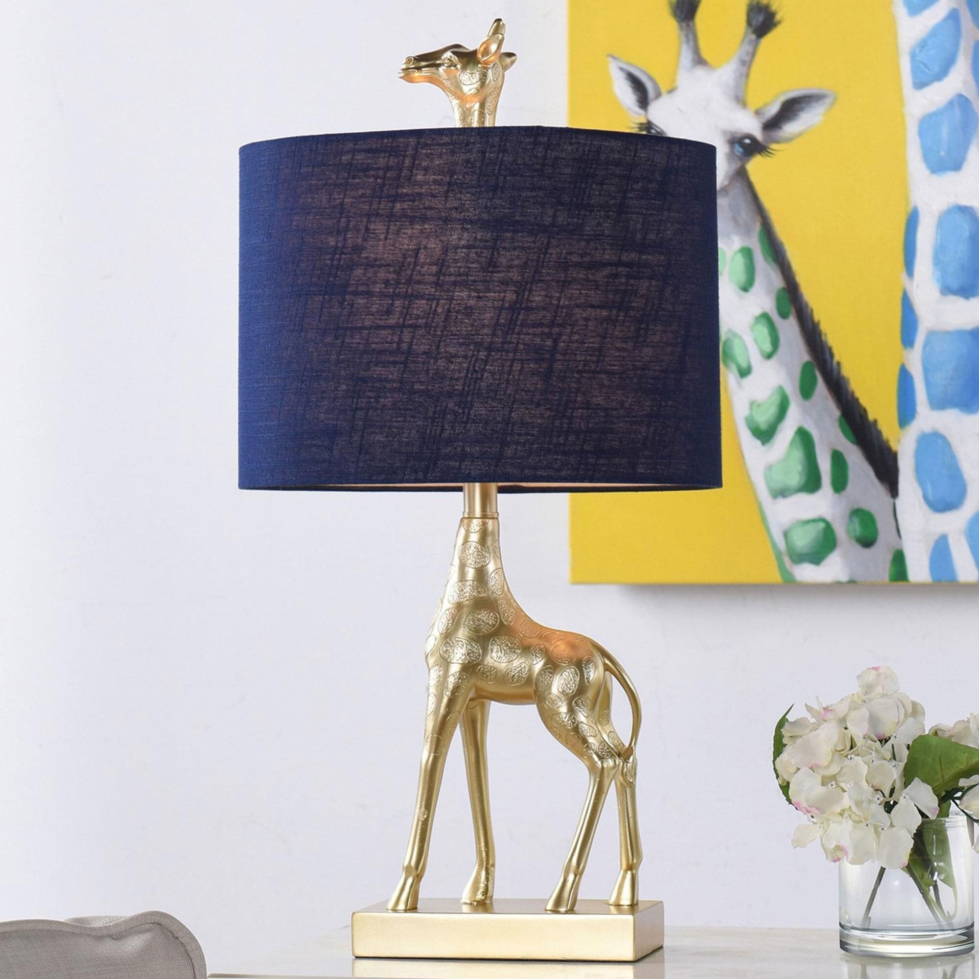 Flair Industries Poly Giraffe Table Lamp in Gold