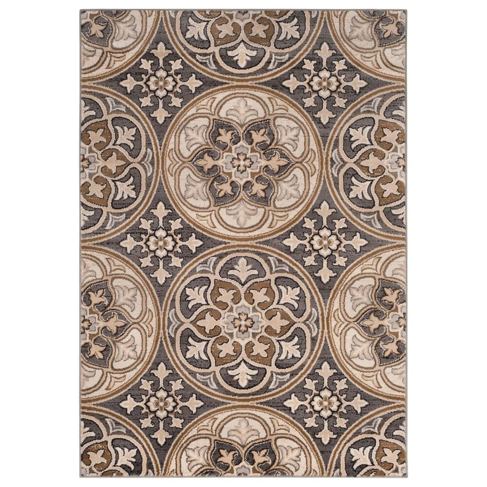 Safavieh Lyndhurst 6" x 9" Light Grey and Beige Area Rug, , large